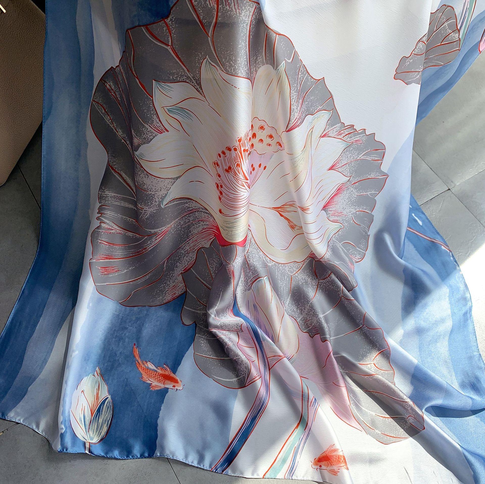 

Высококачественные роскошные шелковые шарфы, повязка на голову, шарфы, шейный шарф для женщин, шелковый шарф с цепочкой, женская декоративная шаль 180-90cm