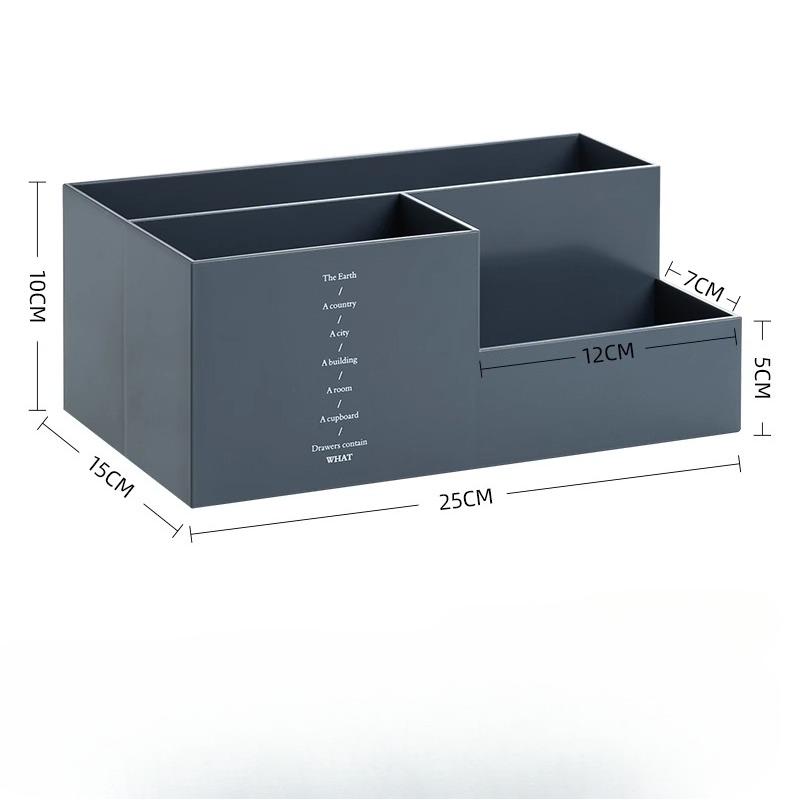 

Simple Desktop Stationery Storage Box Desk Organizer Office Table Storage Box Plastic Compartment Notebook Pen Holders Organizer сірий