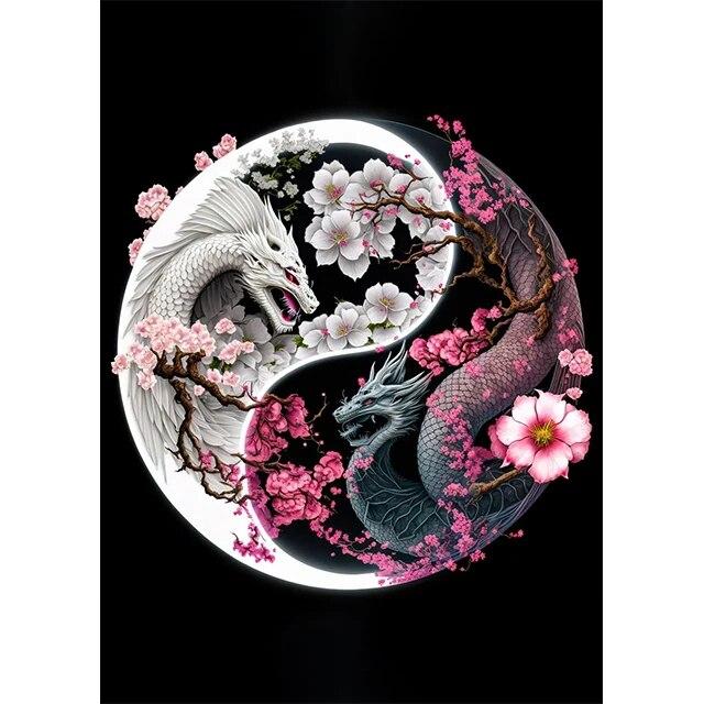 Tai Chi Yin e Yang Equilibrio Paesaggio Stampe Poster Pittura su tela Immagini moderne di arte della parete per soggiorno Camera da letto Decorazioni per la casa Senza cornice