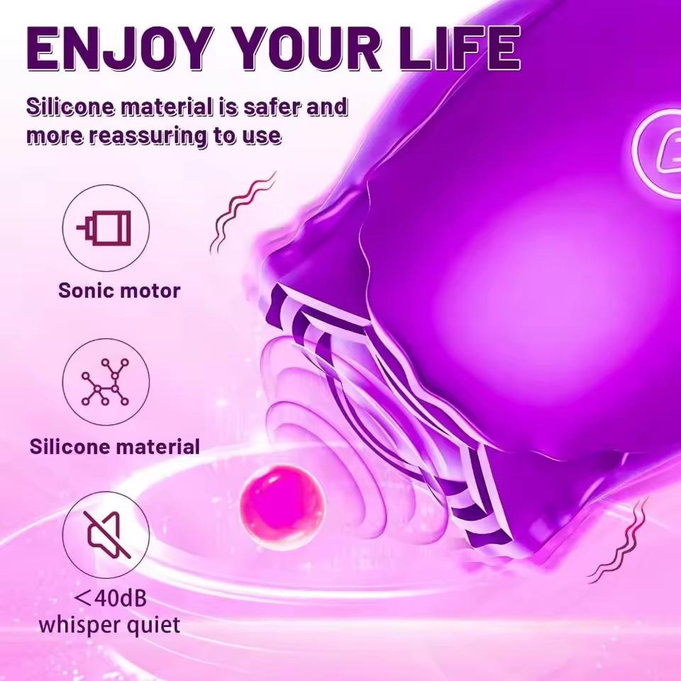Rose Powerful Suction Vibrator for Women Clitoris Stimulator Female Oral Nipple Sucker Adult Sex Toy for Ages 18+