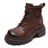 Martin boots women's new hole brown boots heightening women's boots thick-soled retro short boots British style