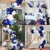 Navy Blue White Balloons Garland Metal Silver Confetti Balloon Arch Kit New Year 2026 Kids Birthday Party Baby Shower Decoration