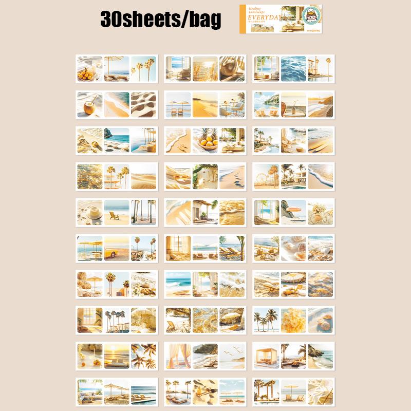 

Mr.Paper,Daily Cure Landscape Series Washi Paper Sticker Book DIY handbook decorative sticker student supplie stickers aesthetic