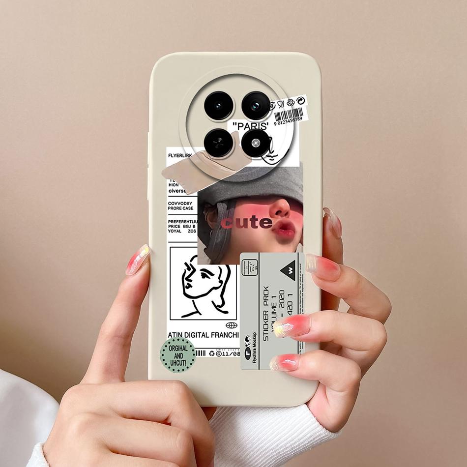 For OPPO Realme 12X 5G Phone Cases Cartoon Liquid Silicone Full Coverage Anti Drop Shell For Realme12 X Back Covers Bumper Funda