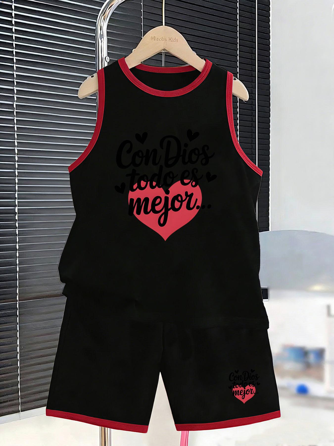 

Boys’ “With God” Spanish set. Positive prints, breathable fabric, loose fit for sweet summer wear. 2-3Y чёрный