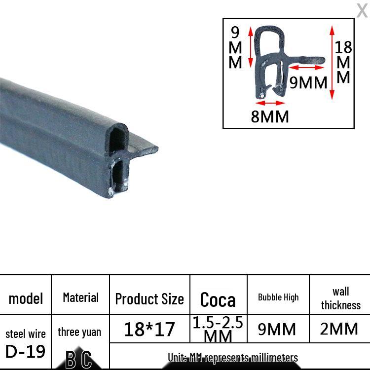 U-Shaped Waterproof Anti-Collision Dustproof Electrical Cabinet Rubber Seal