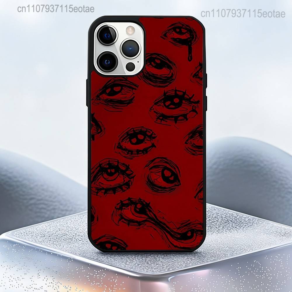 Horror Scary Face Eyes Case For iPhone 17,16,15,14,13,12,11,Pro,Max,Plus,Mini,SE4,E Magnetic Magsafe Wireless Charging