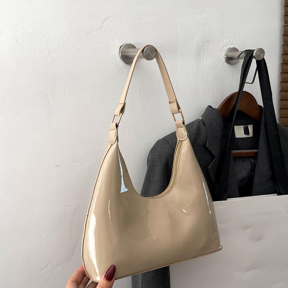 New Design Luxury Armpit Bag Glossy Women's Handbag Fashion Retro Shoulder Bags  Female