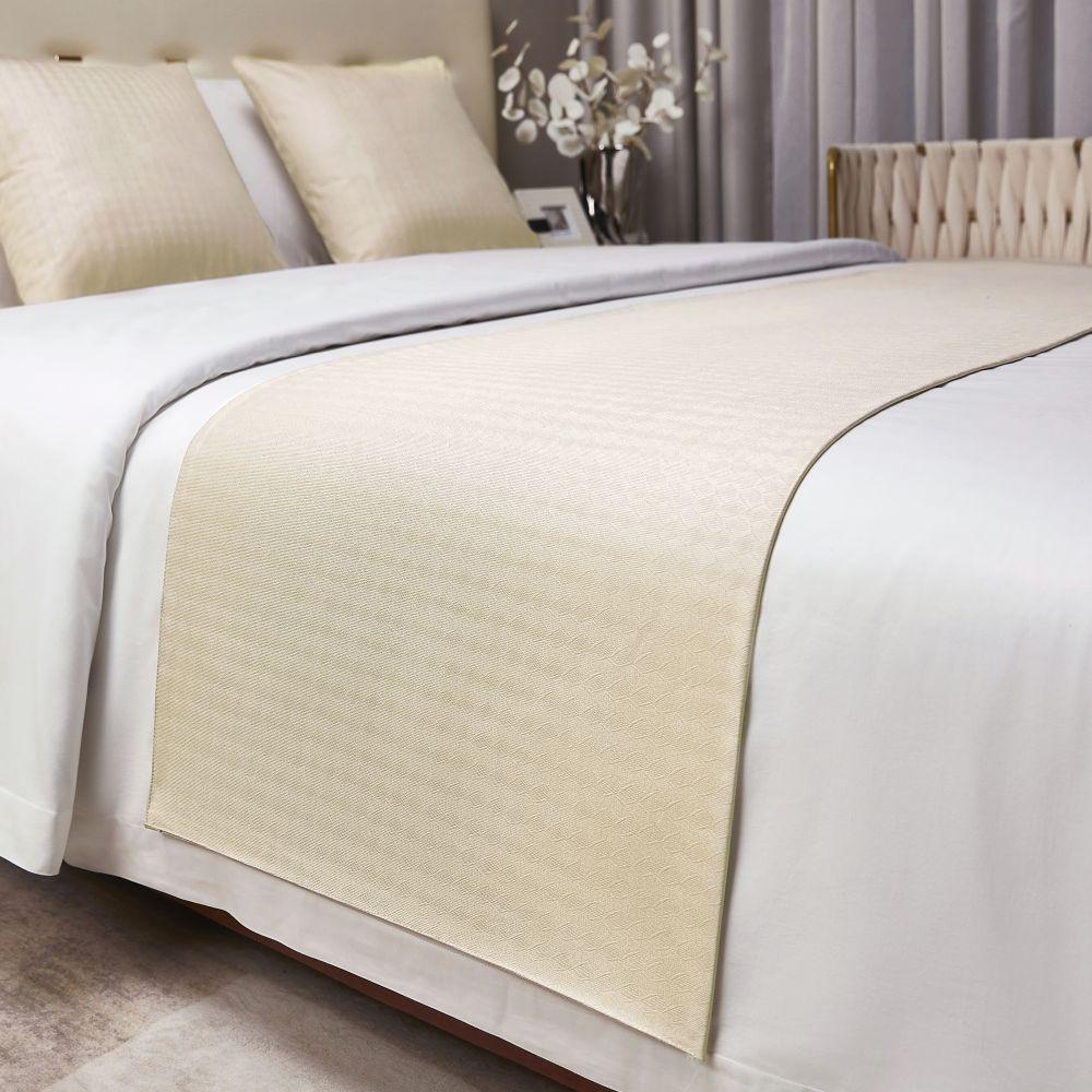 Einfarbiges Figurenmuster Bett-Handtuch Hotel Minimalistisch Doppelseitige Betten-Fahne Bettwäsche Läufer Zubehör Nachttischmatten Ferienwohnungen