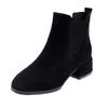 Mote Dame Ankelstøvletter Høst Vinter Støvletter Slip-on Rund Tå 3,5 cm Firkantet Hæl Ensfarget Casual Svart Kamel Booties Størrelse 35-43