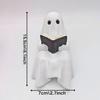 New Halloween Sit Specter Statue with Book Resin Reading Specter Statue Miniature Size Figures Decoration Desktop Decoration