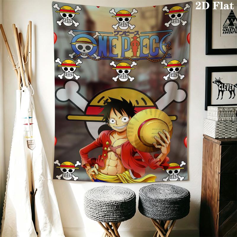 One Piece Monkey D Luffy Wall Tapestry Aesthetic Wall Hanging Printed Fabric Blanket Decorative Tapestries For Bedroom Living Room Home Decor
