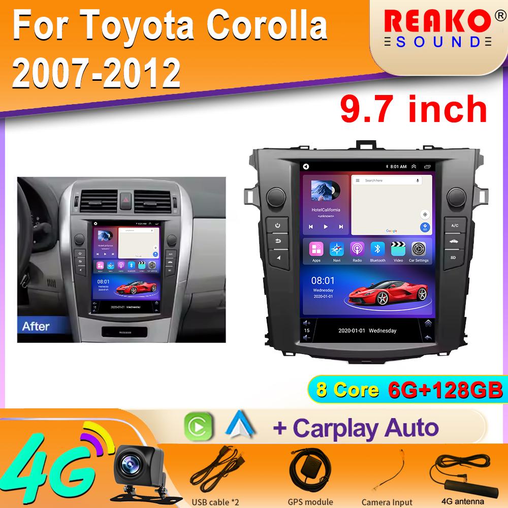 

Android Carplay для Toyota Corolla 2007-2012 Авто для Tesla Экран Автомобильный Радио GPS Навигация Мультимедийный Плеер Стерео 2Din Wifi 8 core 6GB+128GB