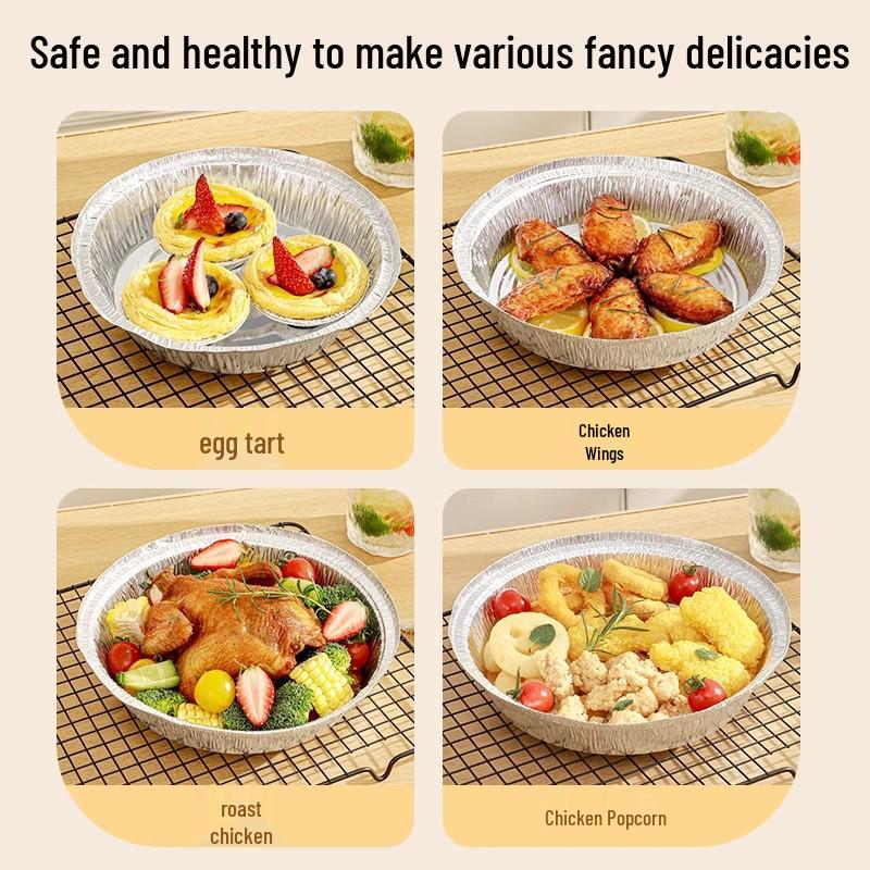Disposable Food-Grade Aluminum Foil Pans for BBQ, Baking, and Air Fryers