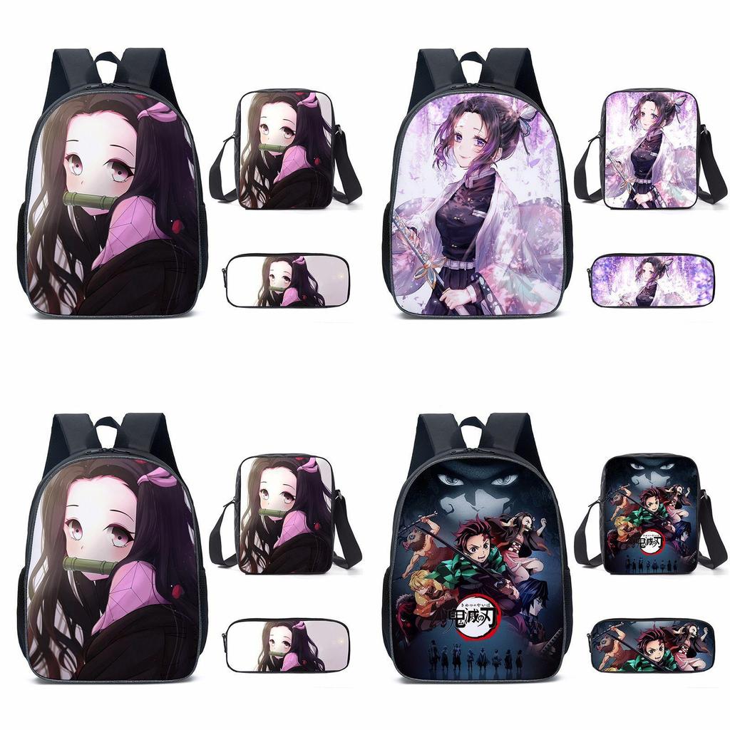Versatile Cartoon Demon Slayer Blade Backpack For School And Outdoor Activities