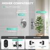 Tastatur Smart Türschloss mit Knauf, Schlüsselloses Eingangstürschloss, Fingerabdruck Türknauf für Haustür, Elektronischer Code, App-Fernsteuerung, Einfach