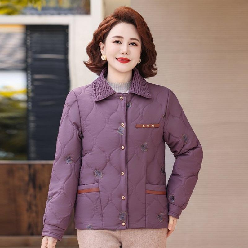 

Winter coat fleece thickened warm new cotton-padded coat short winter cotton-padded jacket women 1XL [recommended 80-50kg]