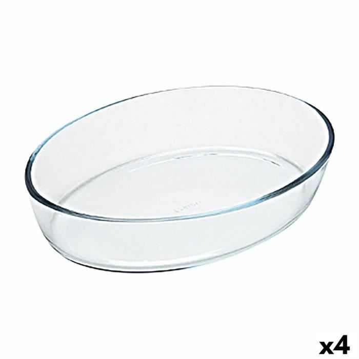 Plat de Four Pyrex Classic Vidrio Ovale Transparent verre 40 x 28 x 7 cm (4 Unités)