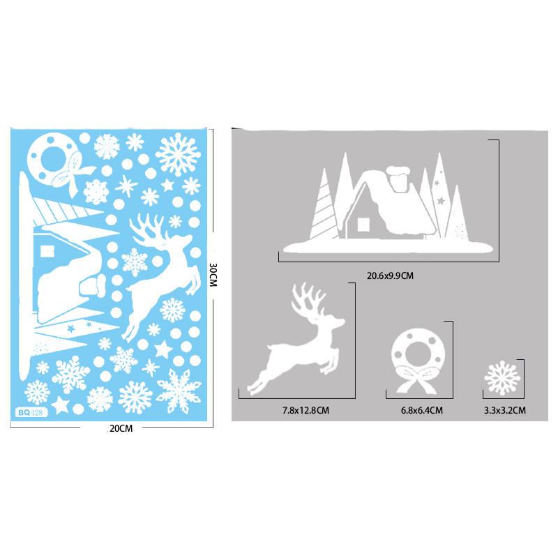 Weihnachtsspiegel-Aufkleber, Weihnachtsmann, Schneemann, Elch, Fensteraufkleber, Schneeflocke, Fensteraufkleber, Frohe Weihnachten, Frohes Neues Jahr 2025