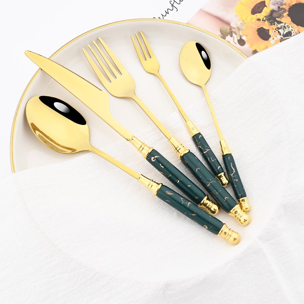 Set de tacâmuri din oțel inoxidabil, 4/5 bucăți, cuțit creativ, lingură de cafea, veselă de bucătărie, tacâmuri din oțel inoxidabil