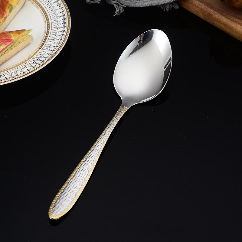 Stainless Steel Spatula Hot Pot Spoon and Kitchenware Set Cooking Spoon Spatula Frying Spoon Titanium-gold Plated Kitchenware