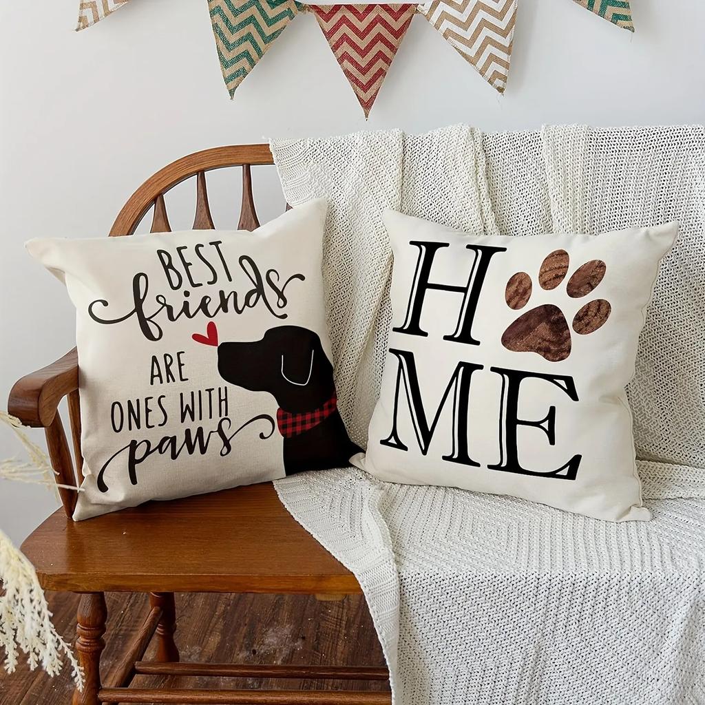 Puppy Pattern Printing Pillowcase Home Bedroom Room Decoration Living Room Sofa Chair Cushion Cover Polyester Material