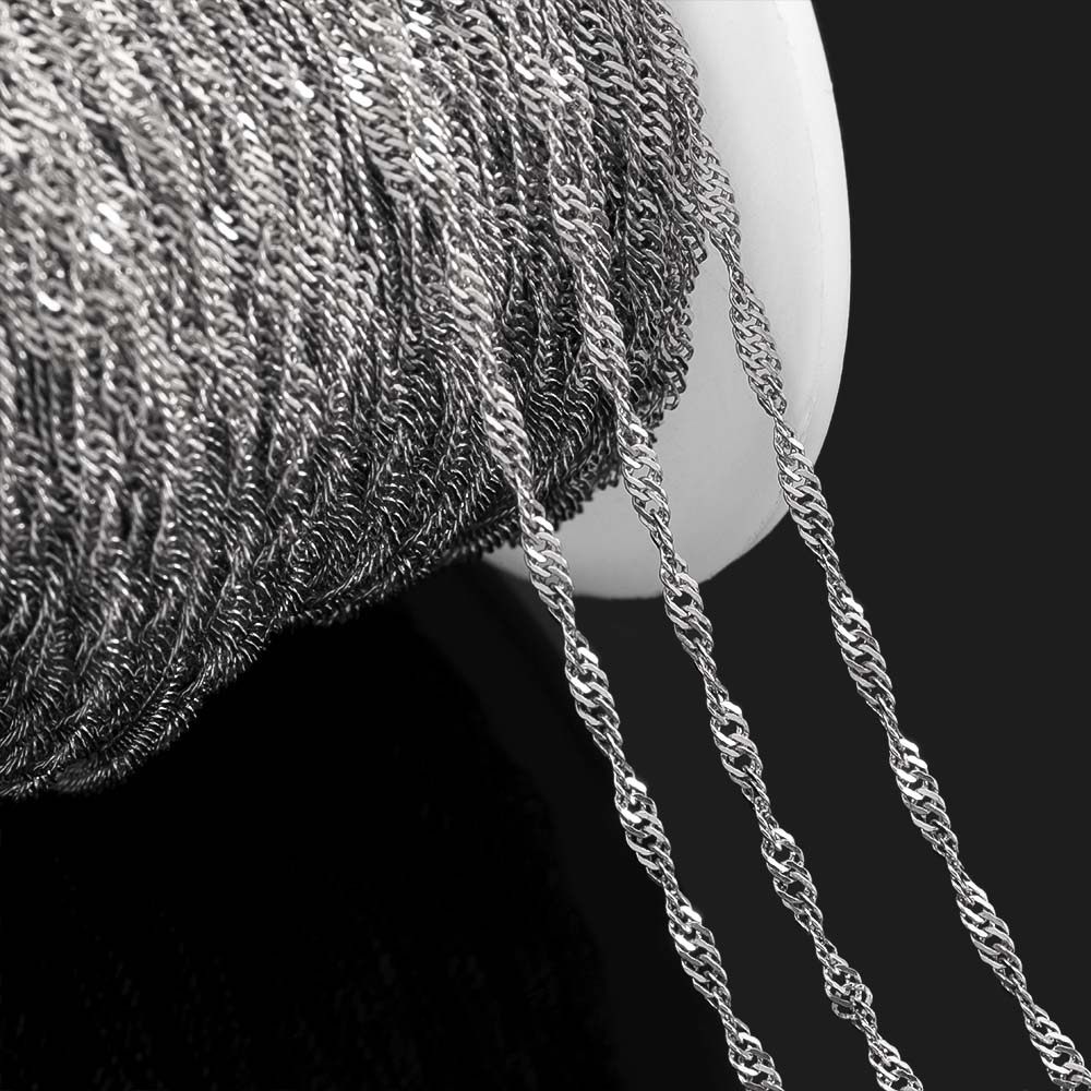 

1Meter Stainless Steel Gold Plated 2mm Thin Chain Crossing Oval Necklaces Chain DIY Handmade Bracelets Material Jewelry Findings 1 meter