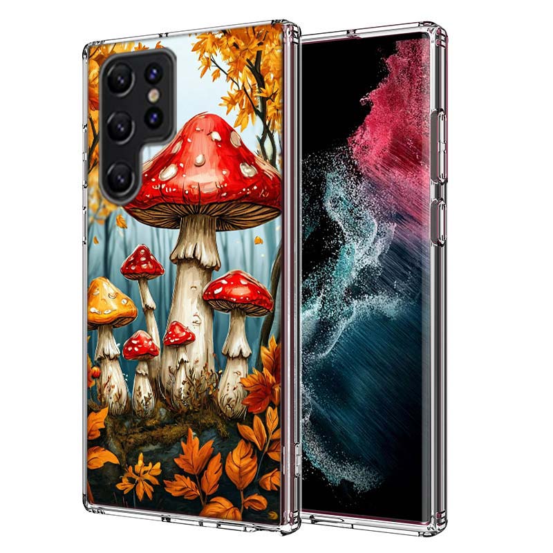 Colorful Mushroom Capa Phone Case For Samsung S26 Ultra S25 Edge Galaxy S23 S21 S20 S24 FE S22 S10 Plus Cover Clear TPU Shell Co