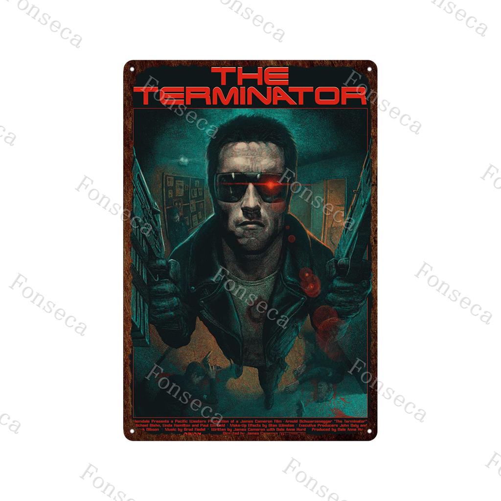Terminator 2 Movie Metal Poster Tin Sign Classic Movies The Terminator Metal Plates Home Decoration Wall Art Iron Paining