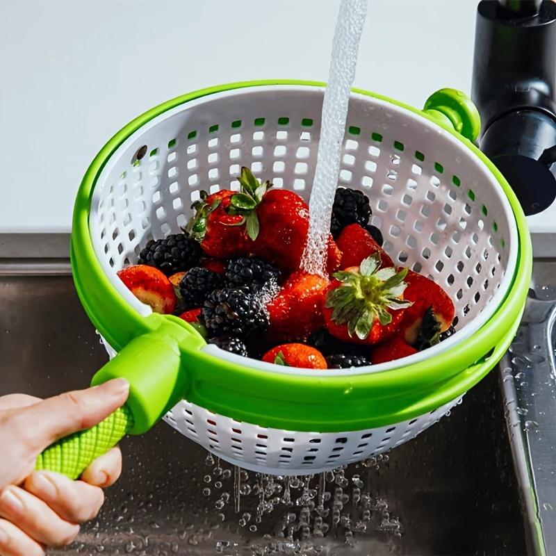 New Vegetable Rotating Drain Basket Salad Spinner Washing Dehydration Basket Kitchen Vegetable Centrifugal Washer