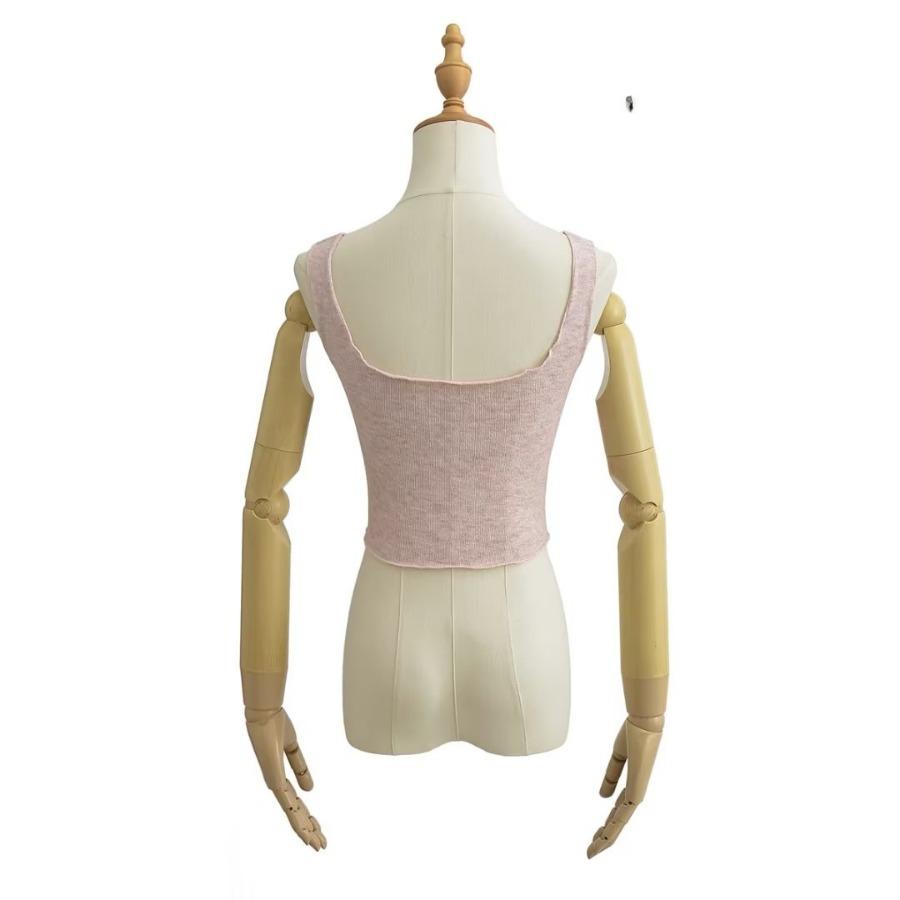 Летние женские вязаные топы без рукавов — фото 4