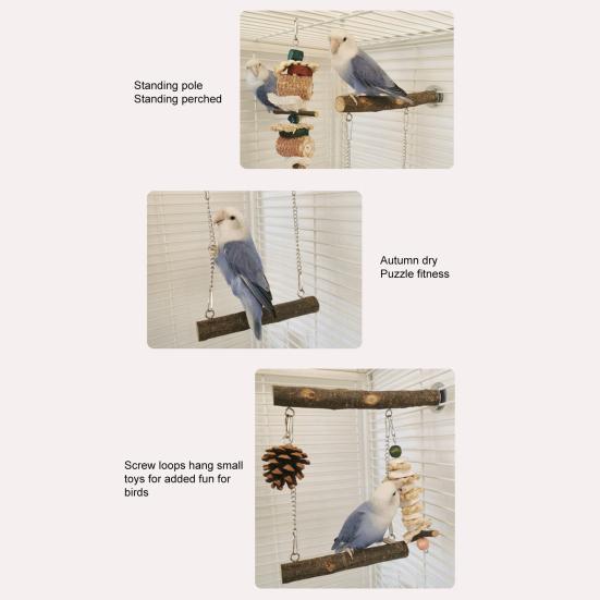Parrot Stand Bite Resistant Flexible Disassembly Natural Materials Climb And Play Perched Puzzle Fitness Portable Bird Perch Parrot Stand Stick