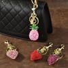 Metal Key Chain, Three-dimensional Fruit Bag Key Chain, Diamond-inlaid Strawberry Pendant