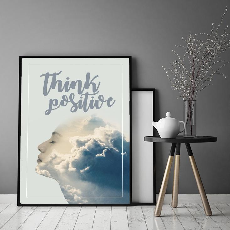 Picture, poster Framed 73x53 cm Think P513