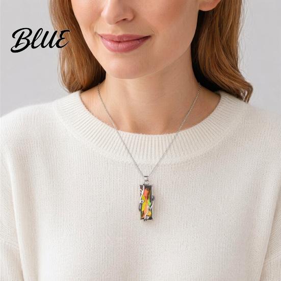 Colorful Faux Crystal Necklace Necklace Rectangular Pendant Stylish Lightweight Vine