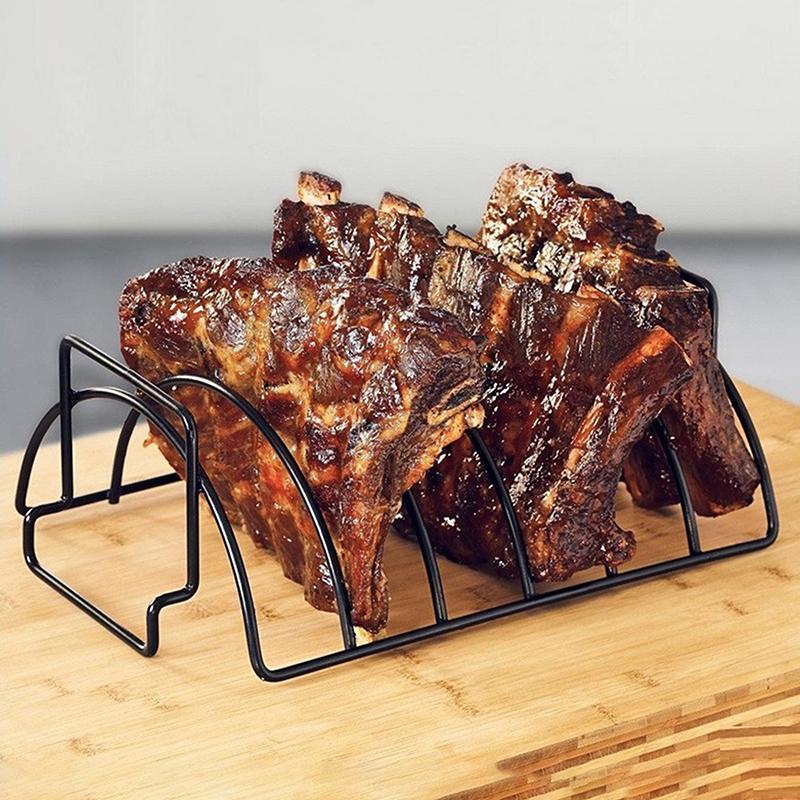 Suport antiaderent pentru coaste, raft pentru coaste, grătar pentru coaste și fripturi, oțel inoxidabil, grătar, grătar, pui, coaste de vită, suport pentru coaste, coș pentru grătar