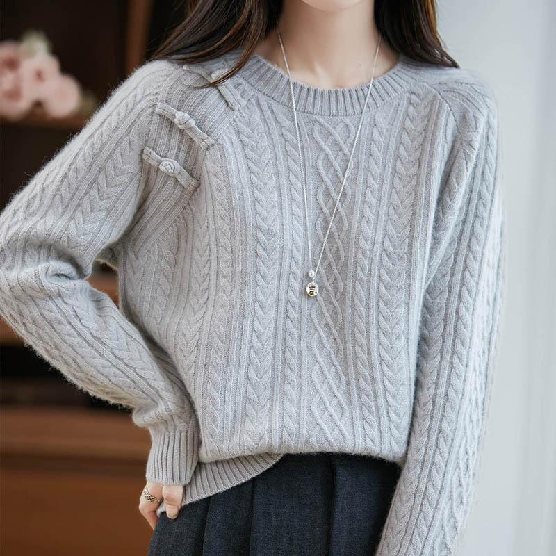 Women Sweater 100% Wool MODERN NEW SAGA O-neck Knit Pullover Thick Winter Jumpers Female Knit Tops