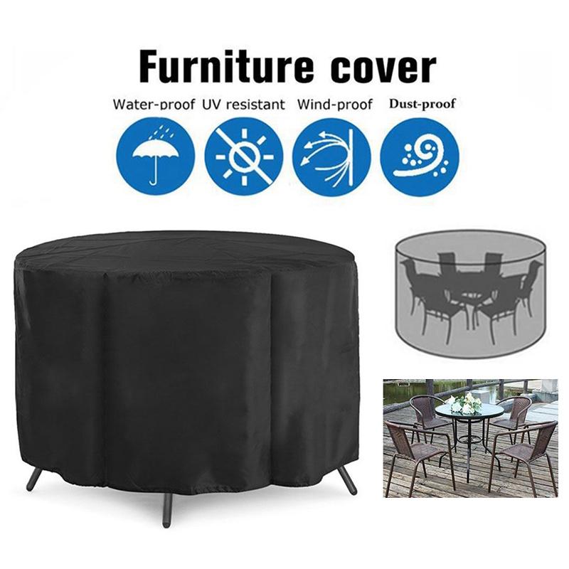Table Circular Dust Cover Waterproof Furniture Protect Cover For Courtyard Patio