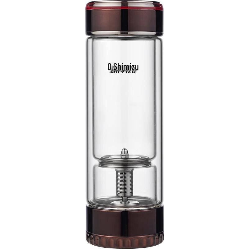 SHIMIZU Portable Double-Layer Glass Tea Infuser Mug