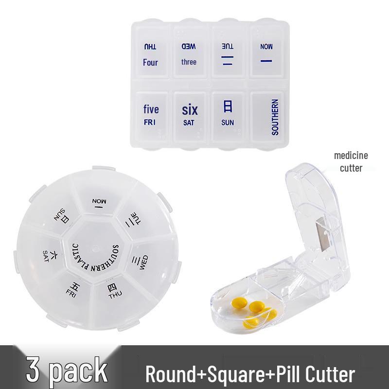 Organizador de Pílulas Compacto de 7 Dias - Mini Dispensador de Medicamentos Tamanho Viagem