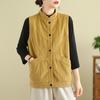 Spring Corduroy Vest Jacket Literary Casual Sleeveless Vest Women