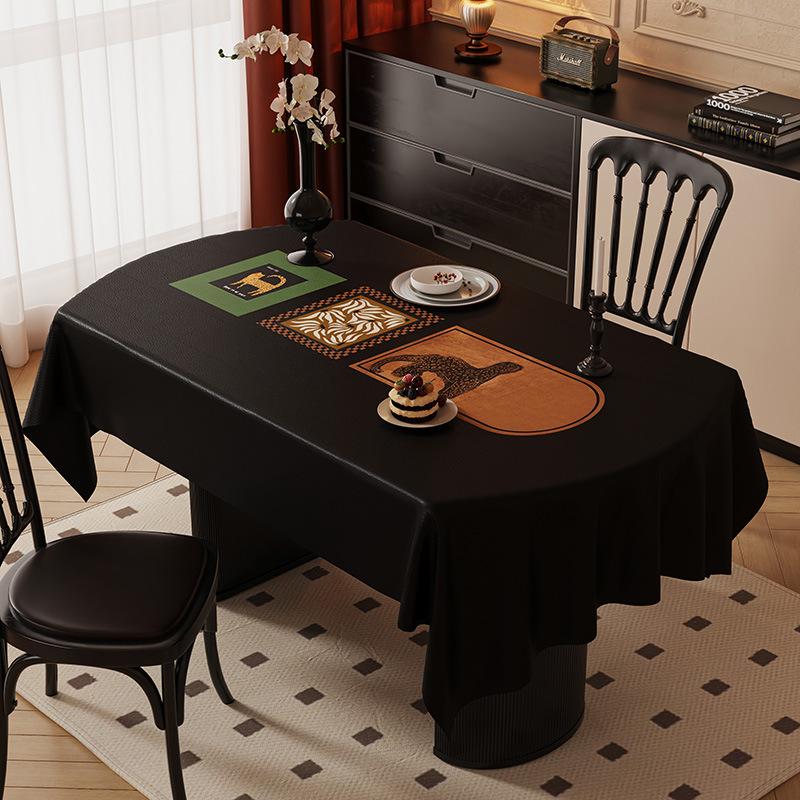 Red Tablecloth Oil-Proof And Waterproof Dining Table Cloth Household Living Room Non-Slip Wedding Coffee Table Cloth Table Anti-Scalding And Heat