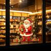 Christmas Theme Wall Decals Window Clings, Cute Santa Claus Snowman Xmas Tree Stickers, Waterproof Festive Glass Film Winter PVC Static Decal