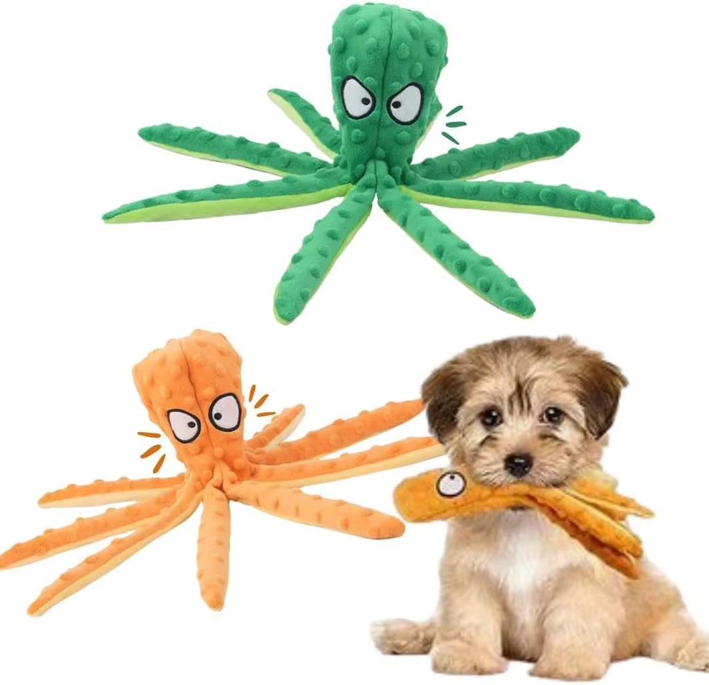Dog Vocal Toys Octopus Non-stuffed Soft Plush Toy Puppy Educational Teething Chew Toys Pet Supplies for Small Medium Dogs