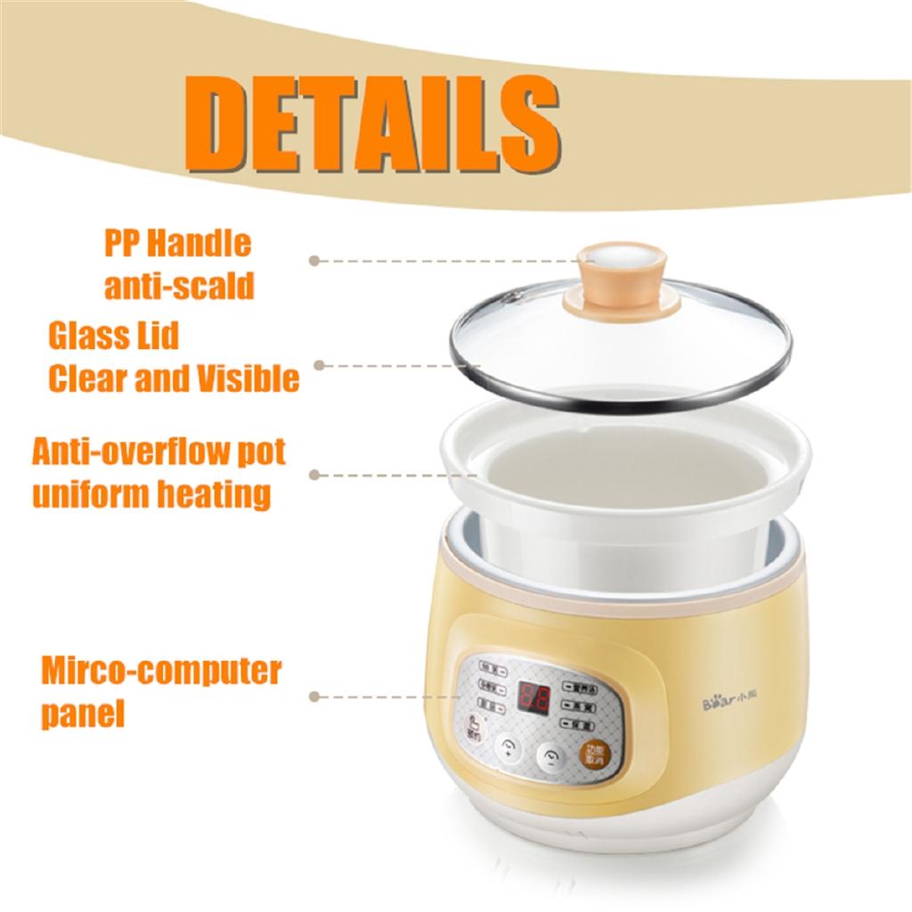 Ceramic Fully Automatic Soup Pot Congee Bird's Nest Stew Pot Mini Multi-function Safe Slow Cooker Electric Slow Cooker