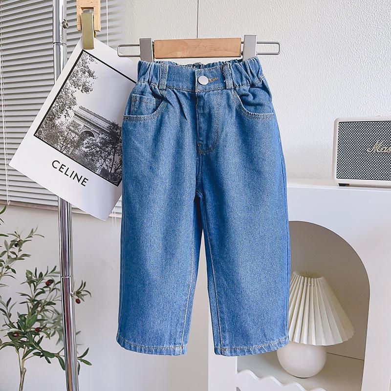 Girls' Retro Korean Style Straight-Leg Jeans - Spring Fashion EA011