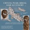 Bridal Rhinestone Pearl Hair Clip Alloy Comb Shaped Accessory With Crystal And Pearl Decoration For Wedding Dress