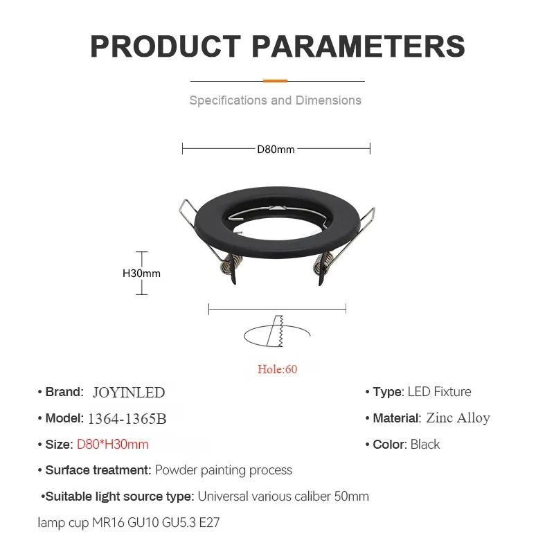 6pcs Down Light Cutout 60mm Frame Recessed LED Ceiling Fixtures Downlight GU10 MR16 Ceiling Spot Lights Fitting Fixture