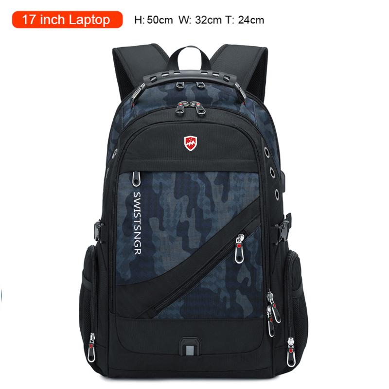 New Waterproof Man Backpack Fit 17Inch Laptop Usb Charging Backpack Women Oxford Travel Male Bag Vintage School Bag Mochila