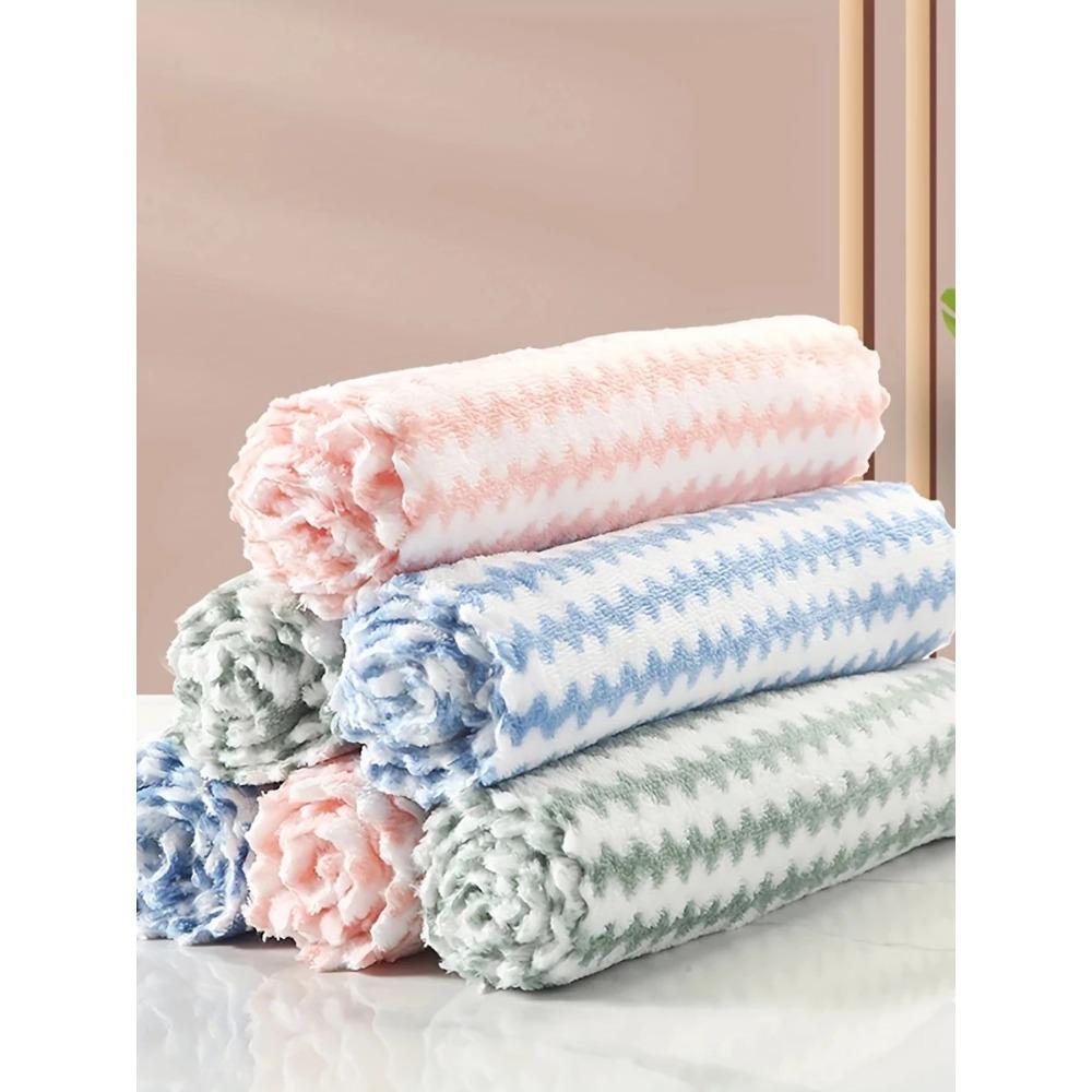 

10 шт. Коралловые флисовые салфетки из микрофибры для посуды, Мягкие впитывающие кухонные салфетки, Машинная стирка, многоразовые для кухни, ванной комнаты, 25cmx25cm&10 pcs